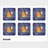 De slimme vos in de ventilatortuin vierkante sticker (Vel)