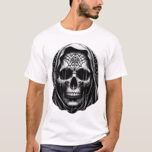 De sluier van schaduwen: de raadselachtige schedel t-shirt