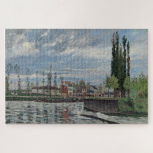 De sluis bij Pontoise (1872) van Camille Pissarro Legpuzzel