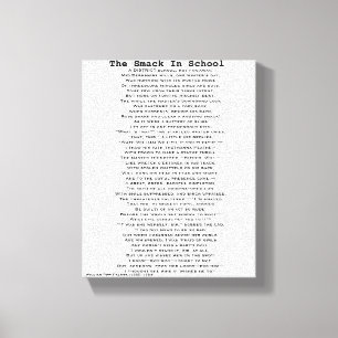 DE SMACK IN SCHOOLPOEM CANVAS AFDRUK