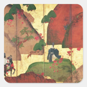 De smalle weg van Ivy Vierkante Sticker