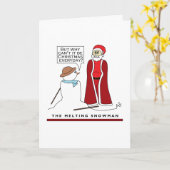 De Smeltende Sneeuwman, Kerstmis Kaart (Gele Bloem)