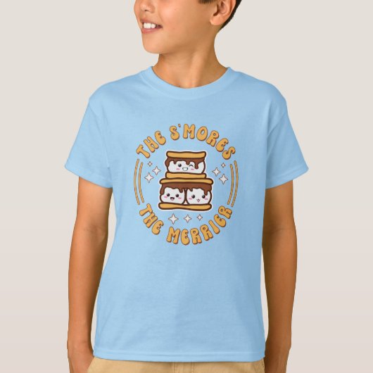 De S'mores De Merrier Grappige Kawaii Camping Gift T-shirt (Voorkant)