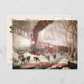 De sneeuw bond het Briefkaart van Kerstmis van de (Voorkant / Achterkant)