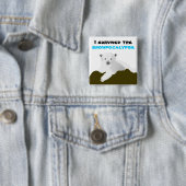 De sneeuw is overleven vierkante button 5,1 cm (In situ)