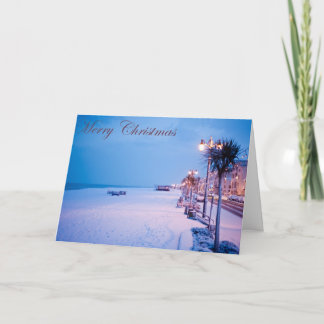 De sneeuw Kerstkaart van de Strandboulevard Feestdagen Kaart