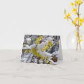 De Sneeuw Notecard van de lente Kaart (Gele Bloem)
