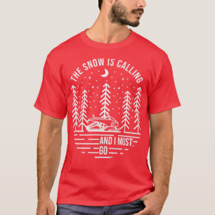 De sneeuw roept en ik moet gaan, Monoline Skimob. T-shirt