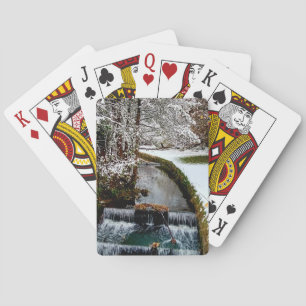 De sneeuw, rond het water pokerkaarten