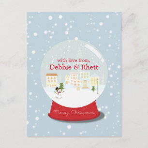 De sneeuwbal met sneeuw briefkaart