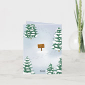 De sneeuwbeer gepersonaliseerde bossen bedankkaart (Achterkant)