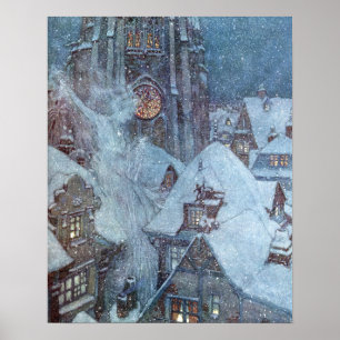 De sneeuwkoningin van Edmund Dulac Poster