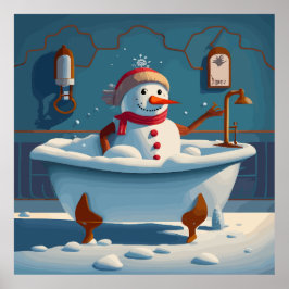 De sneeuwman in de jacuzzi poster