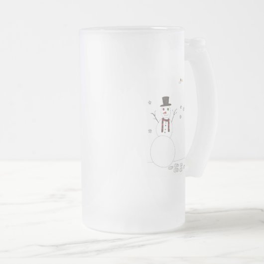 De sneeuwman matglas bierpul (Voorkant rechts)
