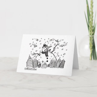 De sneeuwman van het monster feestdagen kaart