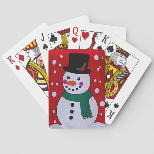 De Sneeuwman van Kerstmis Pokerkaarten (Achterkant)
