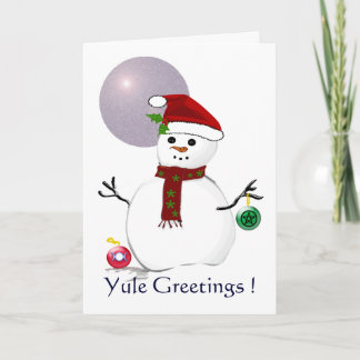 De Sneeuwman van Wiccan - Kaart Yule