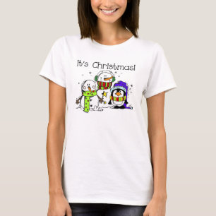 De sneeuwmannen en de Pinguïnen het zijn Kerstmis T-shirt