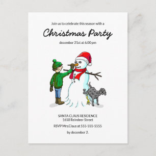 De Sneeuwmans Kerstfeest Uitnodigingskaart Uitnodiging Briefkaart