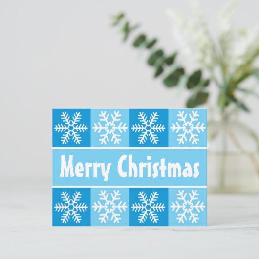 De sneeuwvlokkenBlauw van Kerstmis Feestdagenkaart (Staand voorkant)