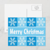 De sneeuwvlokkenBlauw van Kerstmis Feestdagenkaart (Voorkant / Achterkant)