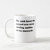De snelle bruine vos kwam over... Pangram T-Shirt Koffiemok (Links)