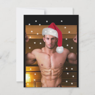 De snelste Hunks op de planeet! Kerstkerstman Briefkaart