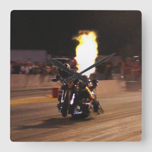 De "snelste top Fuel Drag Bike on the Planet" Vierkante Klok
