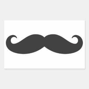 De snor rechthoekige sticker