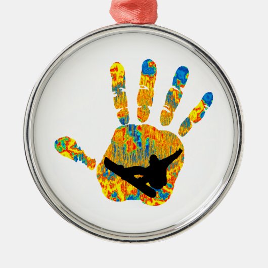 DE SNOWBOARDS-MANIER METALEN ORNAMENT (Voorkant)