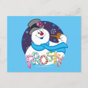 De Snowman™ bevuilen Colorful Candy Cane Name Feestdagenkaart