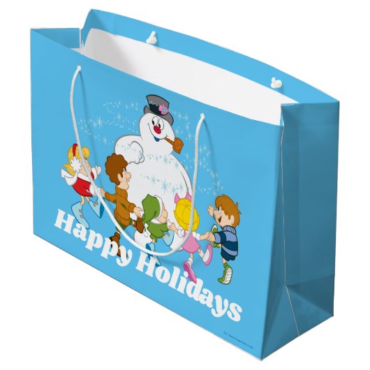 De Snowman™ bevuilen | Frosty & Children Pspelen Groot Cadeauzakje (Achterkant Gekanteld)