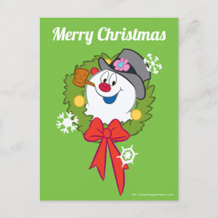 De Snowman™ bevuilen Frosty Holiday Wreath Feestdagenkaart