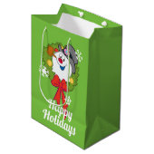 De Snowman™ bevuilen | Frosty Holiday Wreath Medium Cadeauzakje (Voorkant Gekanteld)