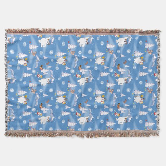De Snowman™ bevuilen | Frosty & Karen Winter Fun Deken (Voorkant)