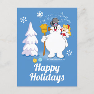De Snowman™ bevuilen Frosty & Karen Winter Fun Feestdagenkaart