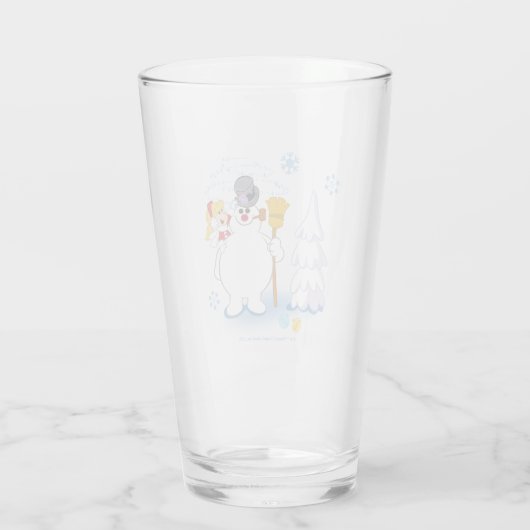De Snowman™ bevuilen | Frosty & Karen Winter Fun Glas (Achterkant)