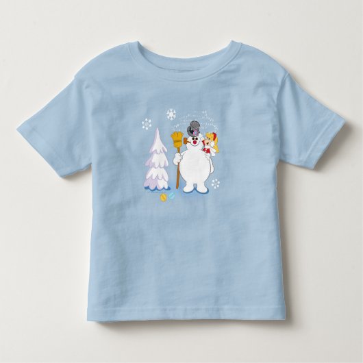 De Snowman™ bevuilen | Frosty & Karen Winter Fun Kinder Shirts (Voorkant)
