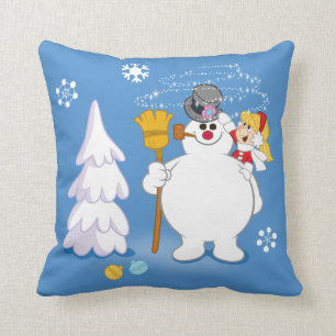 De Snowman™ bevuilen   Frosty & Karen Winter Fun Kussen