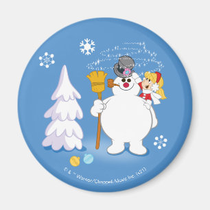De Snowman™ bevuilen Frosty & Karen Winter Fun Magneet