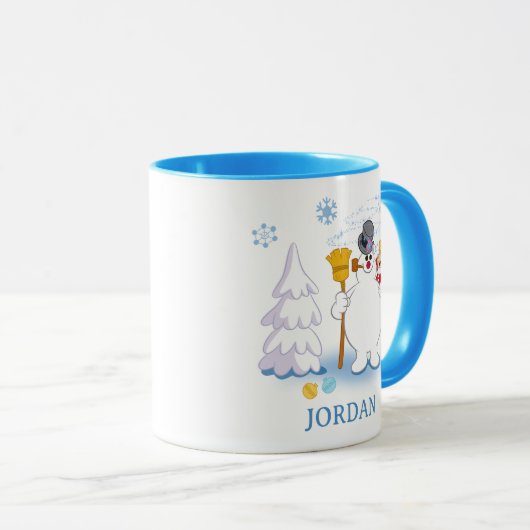 De Snowman™ bevuilen | Frosty & Karen Winter Fun Mok (Voorkant rechts)