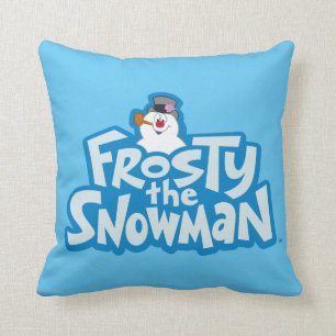 De Snowman™ bevuilen Frosty Stapelde Logo Kussen