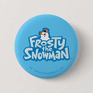 De Snowman™ bevuilen Frosty Stapelde Logo Ronde Button 5,7 Cm