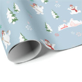 De Snowman™ bevuilen | Frosty Winter Pattern Cadeaupapier (Rol Hoek)