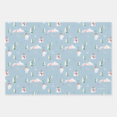 De Snowman™ bevuilen | Frosty Winter Pattern Inpakpapier Vel (Voorkant)