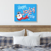 De Snowman™ bevuilen | Happy Jolly Fun Canvas Afdruk (Insitu (Slaapkamer))