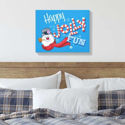 De Snowman™ bevuilen | Happy Jolly Fun Canvas Afdruk (Insitu (Slaapkamer))