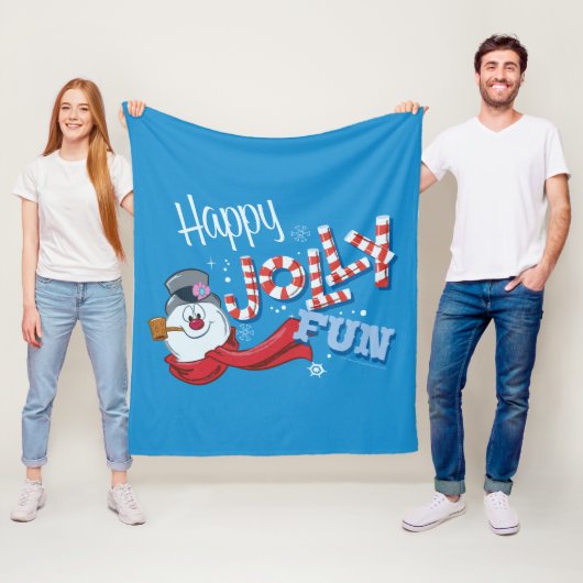 De Snowman™ bevuilen | Happy Jolly Fun Fleece Deken (In situ)