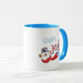 De Snowman™ bevuilen | Happy Jolly Fun Mok (Voorkant rechts)