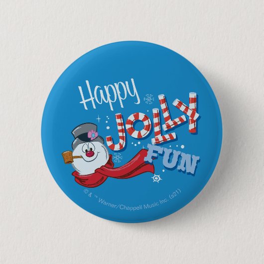 De Snowman™ bevuilen | Happy Jolly Fun Ronde Button 5,7 Cm (Voorkant)